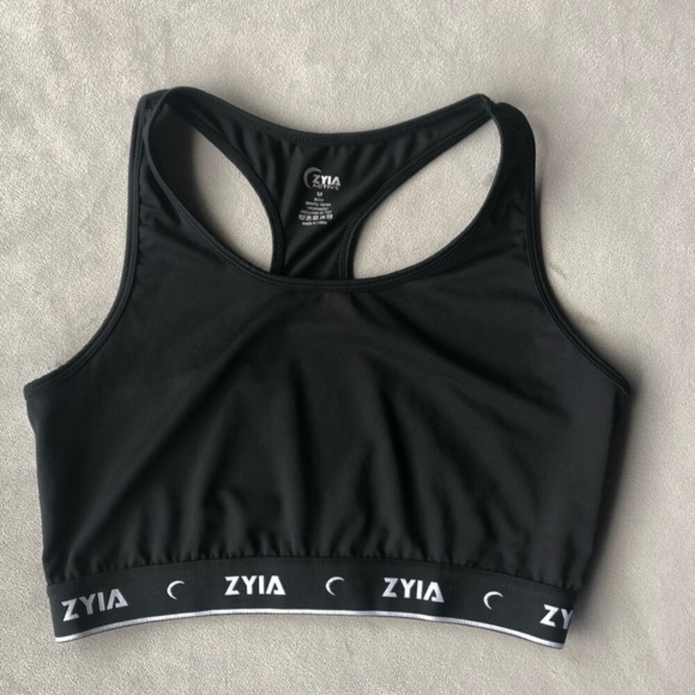Zyia Active ~ Comfort Racer Bra ~ Womens Size Medium ~ Black